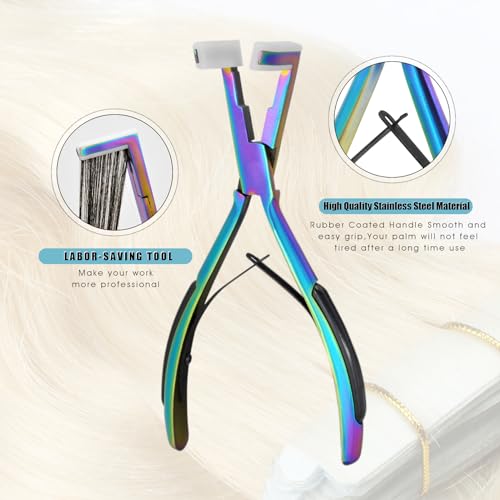 Rainbow Tape-In Hair Extension Pliers Kit for Seamless Sealing - Professional Hair Tool