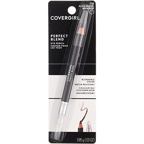 CoverGirl Perfect Blend Eye Pencil Pack of 4 – Black Brown Metallic Eye Liner & Shadow