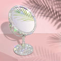 Bling Vanity Mirror with 2X Magnification - Crystal Rhinestone Double-Sided Makeup Mirror - TISHAA Variation of 2X Lens Version