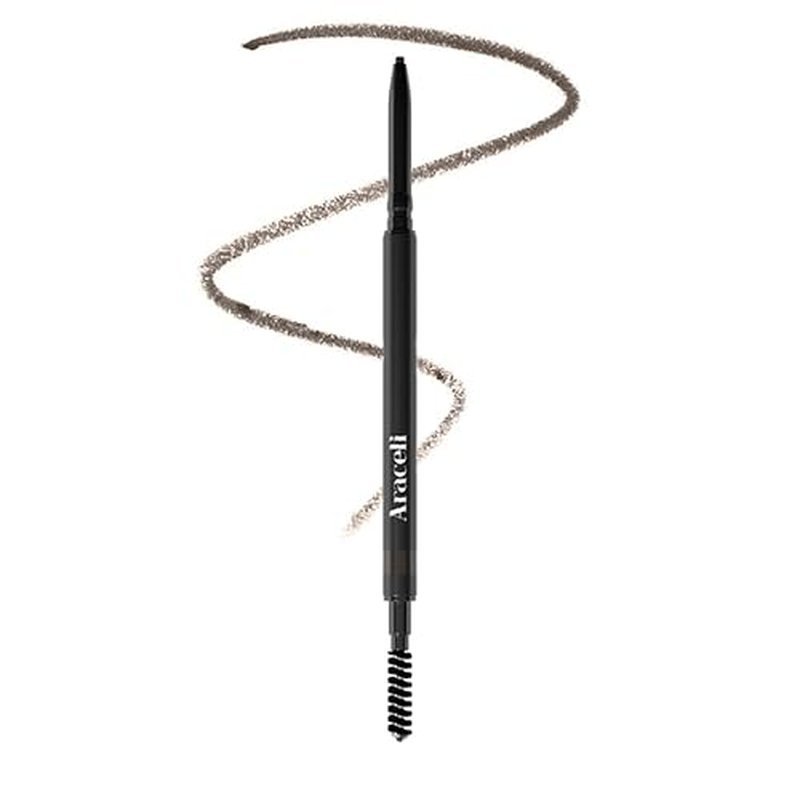 Araceli Beauty Eyebrow Pencil - Ultra-Slim Precision Tip and Spoolie, Long-Lasting, Water-Resistant and Smudge-Proof Brow Pencil - Natural Brow Definer, Fills Sparse Areas (Dark Brown)