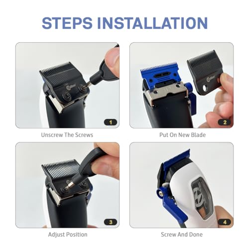 Zirconia DLC Hair Clipper Blades, Professional Barber Trimmer Replacement Blades, Compatible with Disruptor ZR and Focus Clipper