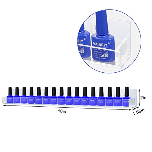 trophable 8 Pack Nail Polish Rack Wall Mounted Shelf with Removable Anti-Slip End Inserts, Clear Acrylic Nail Polish Organizer Wall Rack Display 128 Bottles¡¦