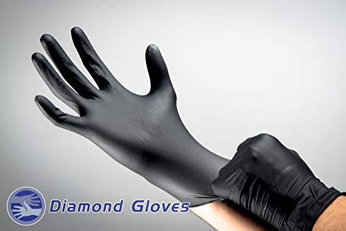 Large Black Nitrile Exam Gloves - Heavy Duty Medical Grade, Powder-Free, 6.3 Mil, 1000pcs Case with Variation - Black