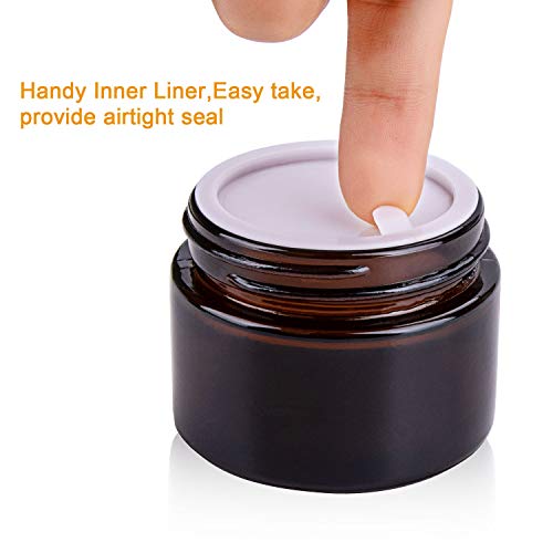48ml Amber Glass Cosmetic Jars with Lids - 2 oz Pack of 40