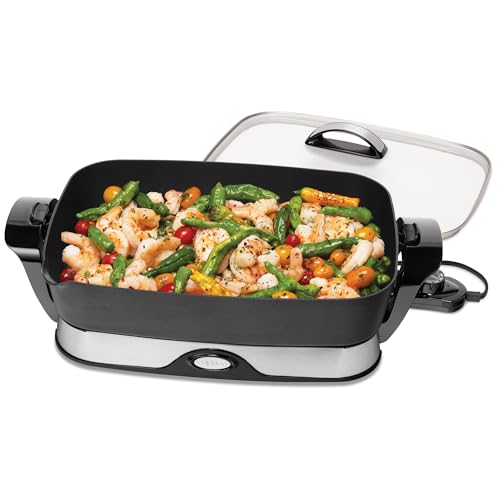 Electric Foldaway Skillet - 16-Inch Nonstick Cooking Pan with Removable Base
