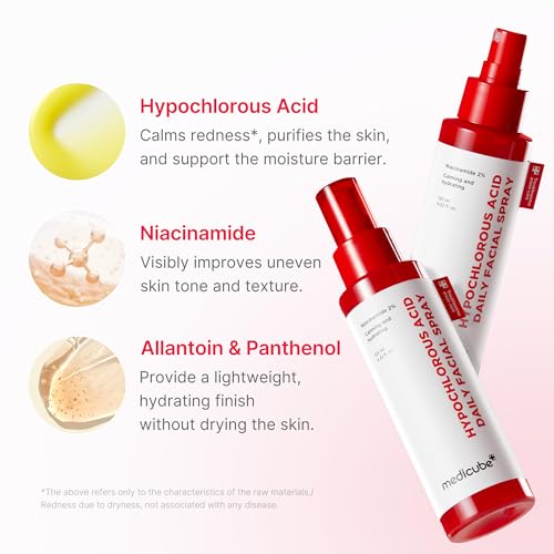 medicube Swipe & Spray Red duo for Troubled Skin: Red Succinic Acid Panthenol Facial Peeling Pads and Power Soothing Spray
