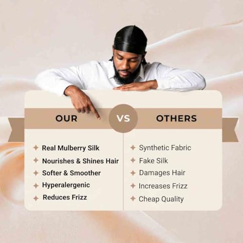 Royalty Roots Mulberry Silk Durag for Waves & Curly Hair - Premium Men & Women
