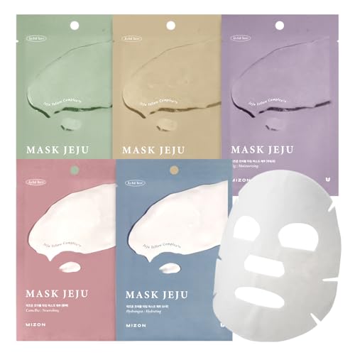 MIZON Joyful Time Jeju Face Mask Bundle - Multi-Pack of 10 Korean Hydrating & Nourishing Masks
