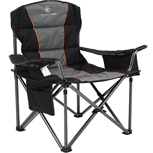 Oversized Camping Chair with Lumbar Support - Black, 1 Pack