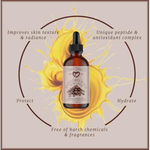 Natural Born Oils Roasted Coffee Bean Oil, 16oz, Organic, Cold-Pressed, Nutrient-Dense, Intense Skin Hydration, Hair Strengthener