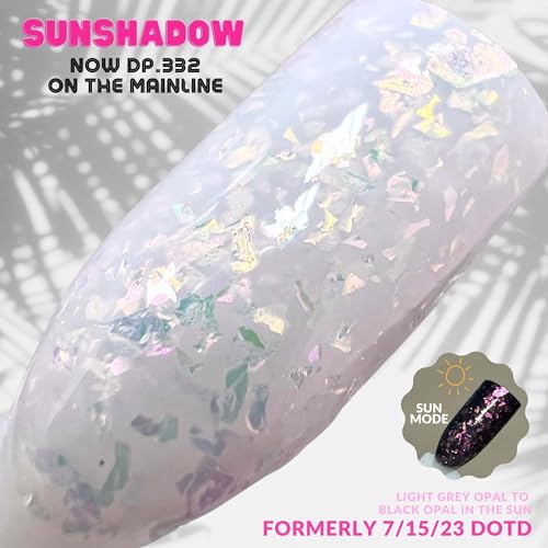 Sparkle & Co. Dip Powders ? dp.332 Sunshadow (White to Black Opal Sun Change) 1 Ounce Dipping Powder Jar For Manicure DIY Spring Shade, No Lamp Needed
