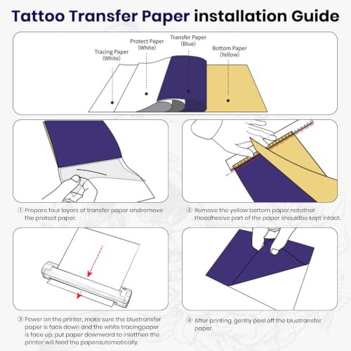 Wireless Tattoo Stencil Printer Machine - Black Variation for Artists & Beginners