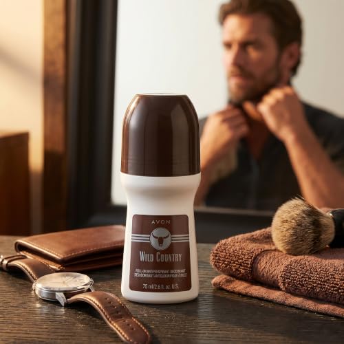 AVON Wild Country Men's Roll-On Deodorant 4 Pack - 2.6 oz Each