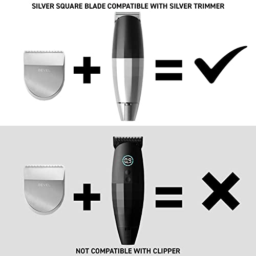 Bevel Square Trimmer Blade Attachment - Silver, New Version for Bevel Grooming Devices