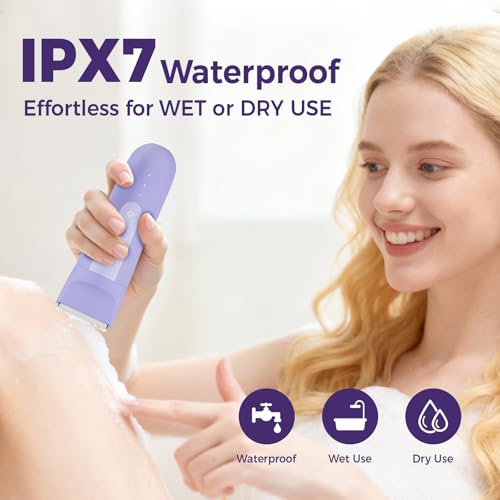 Ufree 3-in-1 Women's Electric Razor with Ceramic Blades, IPX7 Waterproof Bikini Trimmer for Women, Pubic Hair Trimmer, Cordless Rechargeable Shaver for Legs, Armpit, Valentine's Gifts for Her
