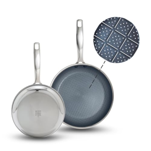 Blue Diamond Diamond Bond 2-Piece Stainless Steel Nonstick Fry Pan Set – 8" & 10"