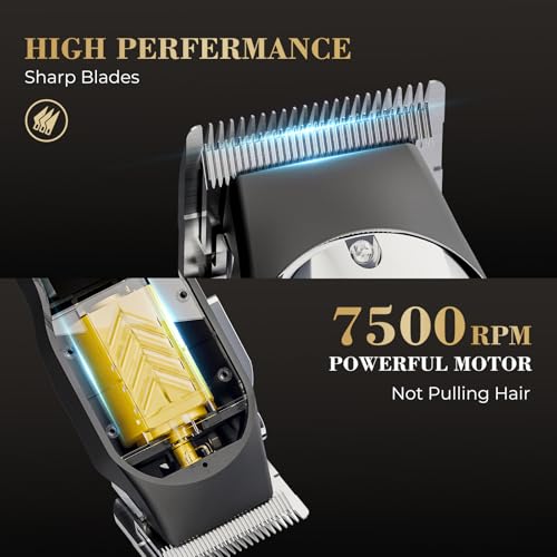 Cordless Hair Clippers for Men - Powerful Thicker Hair Fading Kit