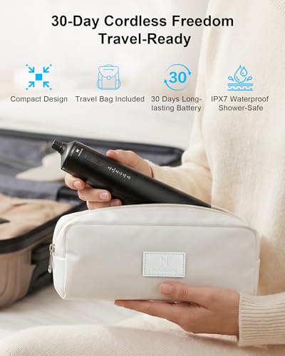 Water Flosser with 300ml Large Tank - 5 Modes, Cordless Oral Irrigator, High-Pressure Dental Cleaner Black