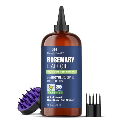 Botanic Hearth Rosemary Hair Oil 16 Fl Oz - Organic, Promotes Hair Growth & Thickness - Variation: 16 Fl Oz-Rosemary (1pk)
