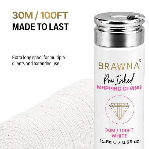 White Eyebrow Mapping String 4-Pack, 30 M Each - Micro Blading Tool