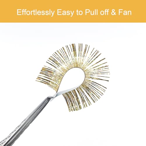 Colored Lash Extensions CC Curl 9-18mm Mixed Lash Trays, Holographic Lash Tinsel for Eyelash Extension (Gold, Volume)