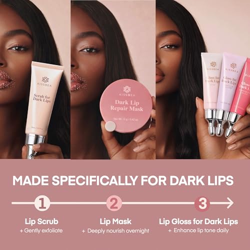 Lip Scrub for Dark & Uneven Lips - Gentle Sugar Exfoliator 2 Pack 0.51 fl oz