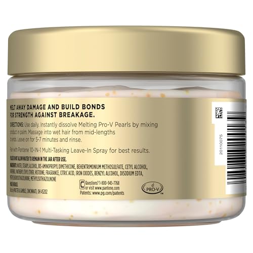 Pantene Miracle Rescue Hair Mask, Intensive Bond Repair with Melting Pro-V Pearls, Melts Away Damage, Builds Bonds, Strengthens Against Damage, Deep Conditioning for Dry Damaged Hair, 10.1 fl oz