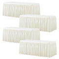 Wish Care Cream Fitted 6ft Rectangle Tablecloths 4 Pack for Wedding & Party - 72x30 Inches, Durable Polyester