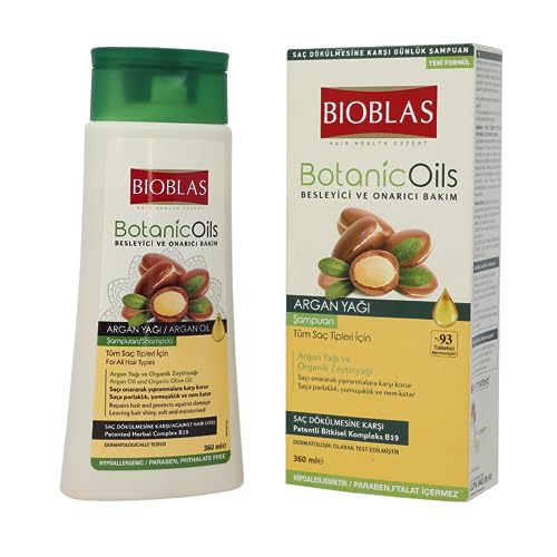 BIOBLAS Argan & Organic Olive Oil Shampoo 12oz Pack of 2 - Hydrating Repairing