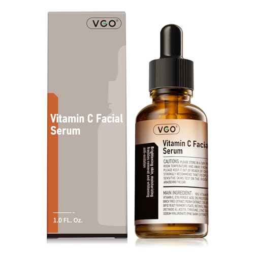 VGO Vitamin C Serum for Face - 1.01oz Anti-Aging Hydrating Serum with Hyaluronic Acid & Vitamin E
