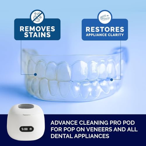 Ultrasonic Dental Retainer Cleaner Machine 45kHz UV Light 200ml Tank
