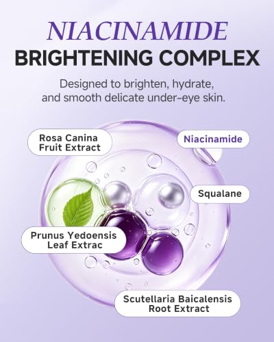 Under Eye Cream for Dark Circles & Wrinkles with Niacinamide - Brightening & Hydrating