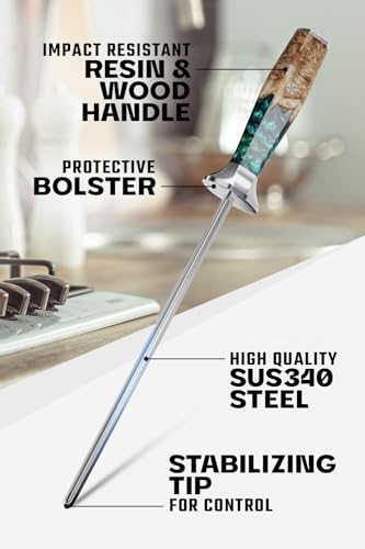10-Inch Stainless Steel Honing Rod for Knife Maintenance - Durable, Rust-Resistant