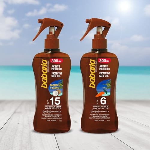 Babaria Sun Aceite Solar Sun Oil SPF 6 Carrot 10 oz - Sun Protection & Skin Care