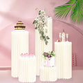 Havenlux Round 5-Pack Foldable Cylinder Pedestal Stands for Party Decor, Wedding & Event Backdrops