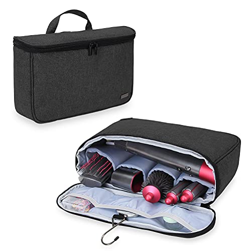 Teamoy Travel Storage Bag Compatible with Dyson Airwrap Styler, Portable Travel Organizer for Airwrap Styler and Accessories, Top-Opened, Black