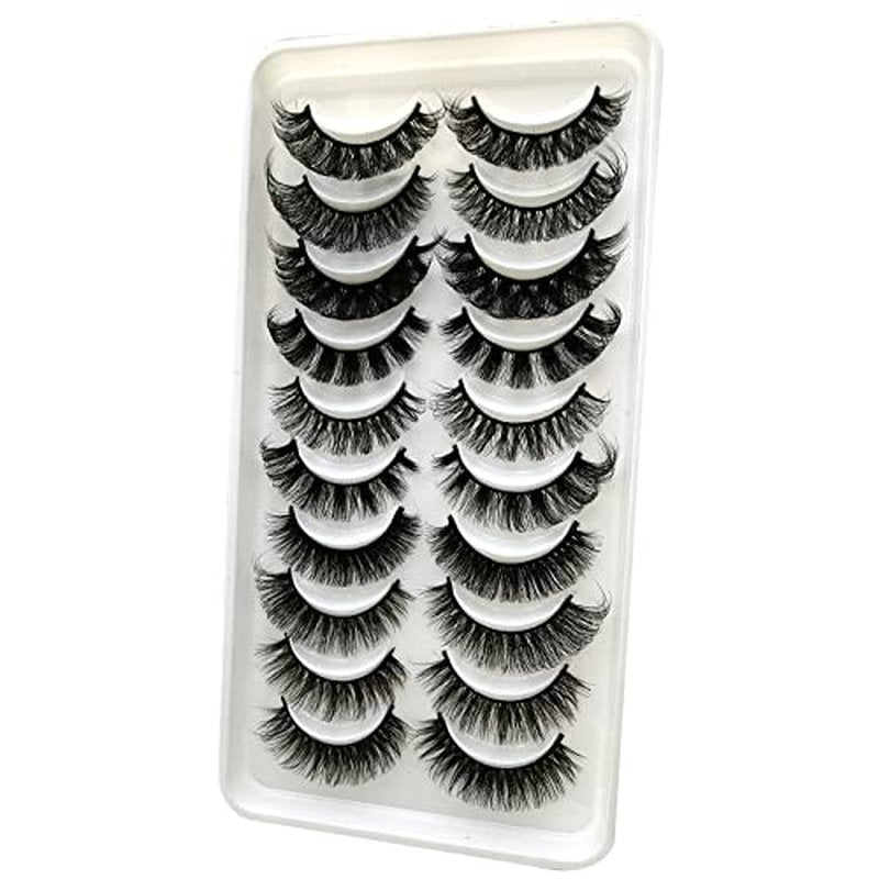 3D Plant Fibre Russian Strip Lashes - D Curl Lash Strips, Wispy Mink Eyelashes, Faux Mink Eyelashes Natural Look(SDC-MIX)