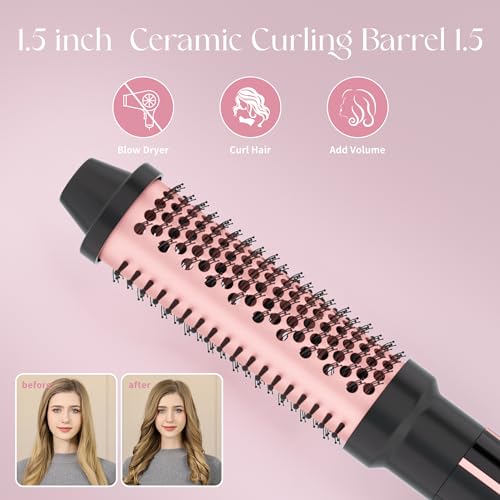5-in-1 Curling Iron Set with Interchangeable Ceramic Barbells & Hot Air Brush