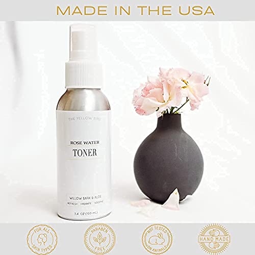 The Yellow Bird Activated Charcoal Soap Bar and Rose Water Facial Toner