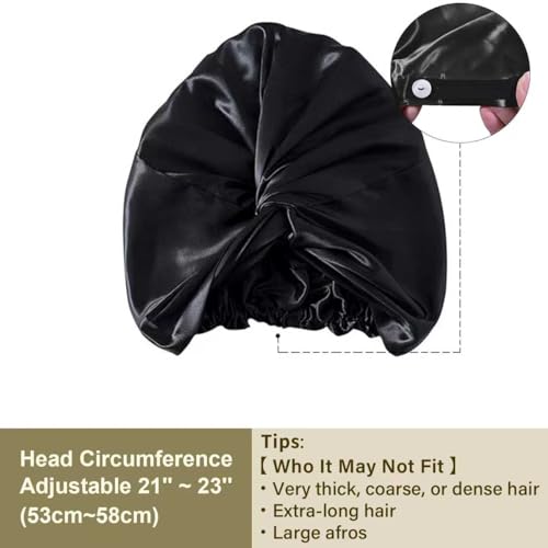 ZIMASILK 22 Momme Black Mulberry Silk Bonnet for Sleeping, One Size