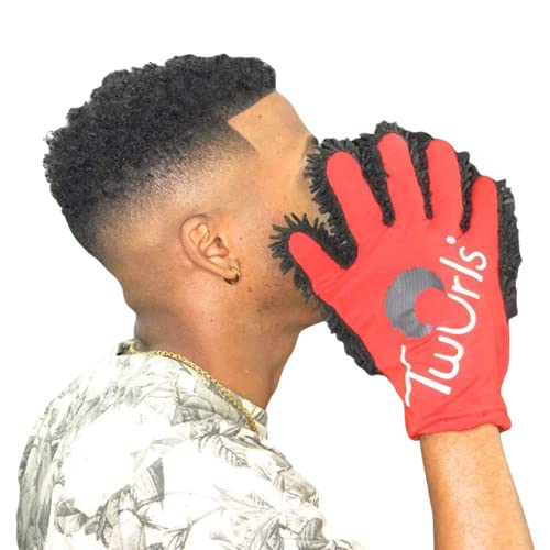Ambidextrous Hair Curling Glove for Men and Women - Red and Black, Washable