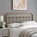 Adjustable Queen Size Metal Headboard - Gold, Modern Farmhouse Style