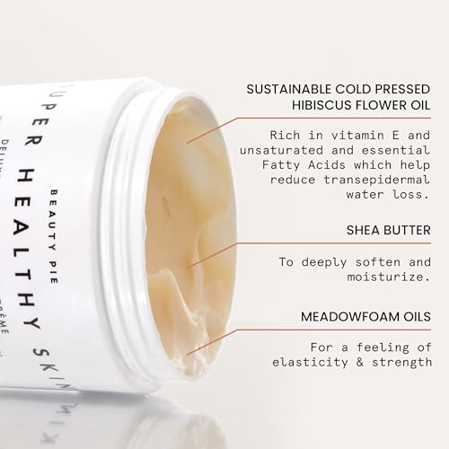 Beauty Pie Super Healthy Skin Deluxe Body Cr?me ? Rich Hydration Body Butter with Cold-Pressed Hibiscus Oil, Hyaluronic Acid & Vitamin E ? 8.45oz Nourishing Body Moisturizer for Dry & Mature Skin