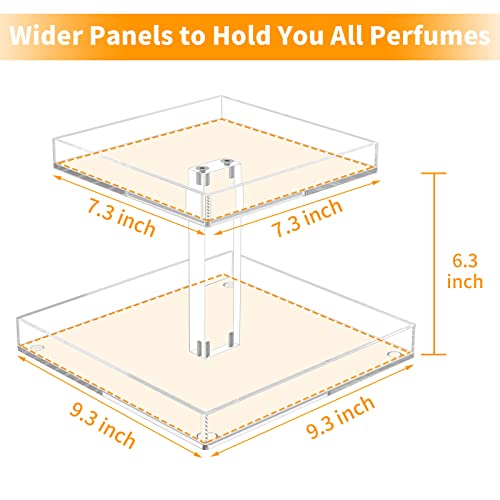 2-Tier Acrylic Perfume Organizer Stand for Women - 7 x 7.9 x 9 Inches