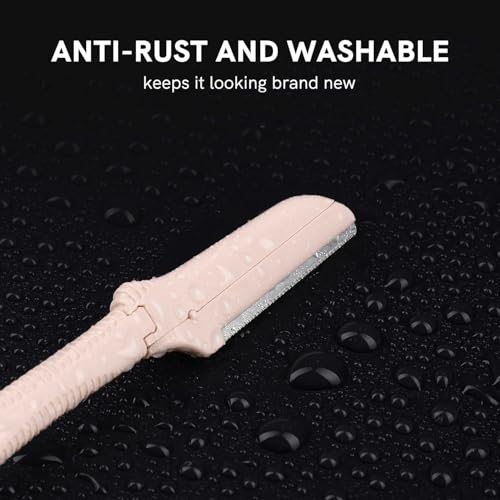 Eyebrow Razors&Dermaplane Razors Set - Japanese Blades Face Razors for Peach Fuzz and Fine Hair, Multipurpose Exfoliating Dermaplaning Tools for Women and Men, 6 Replacements Heads Included