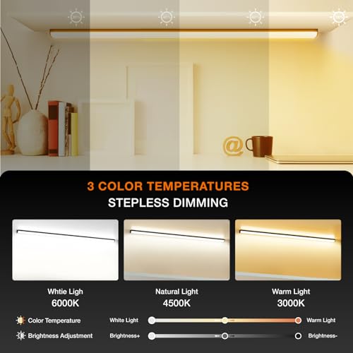 MEKKLEON Black 60CM Rechargeable Magnetic Under Cabinet Lights with Remote