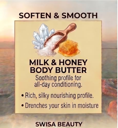 Dead Sea Body Butter with Milk and Honey – Nourishing Shea & Aloe 8 oz