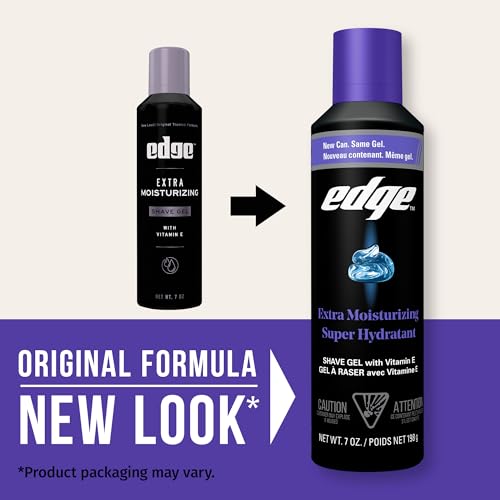 Edge Extra Moisturizing Shaving Gel for Men with Vitamin E, 7 oz (6 Pack)