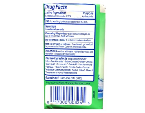 Dial Mountain Fresh Antibacterial Deodorant Bar Soap Pack of 4 - 3.4 oz Each