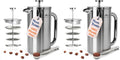 Stainless Steel French Press Coffee Maker 34 oz Pack of 2 - No Plastic, Heavy Metals, Variation of THIS listing
